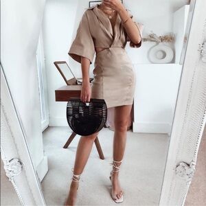 Zara cut out tan mini dress, M